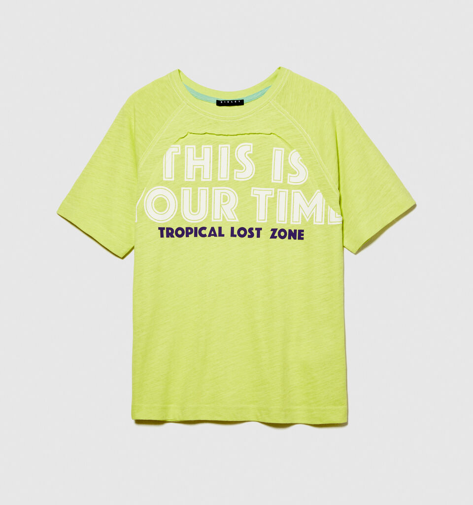 T-shirt with prints - boys' short sleeve t-shirts - Lime | Sisley Young image number 1